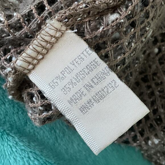 Lulu B Womens Cover Up Knit Fishnet Cardigan Brown Medium - Picture 9 of 12